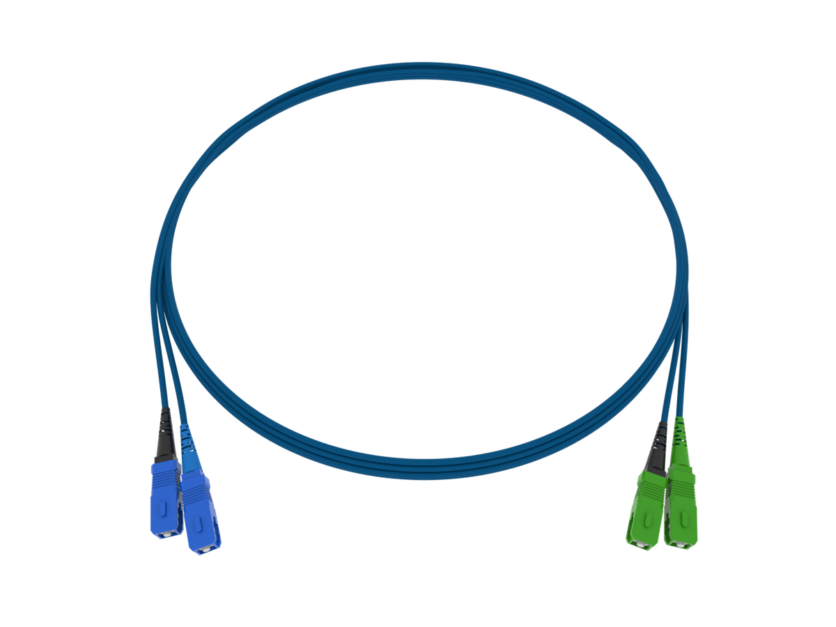 Cordon de bras. CCM Fig.8 2x1.7mm 9/125 G657A2 BL