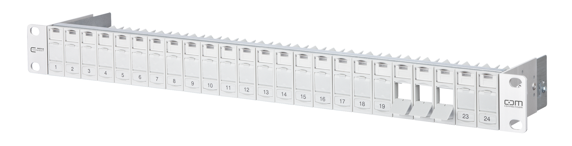 Copper-T Patchpanel 1HE 24x RJ45 STP leer GY, ALU