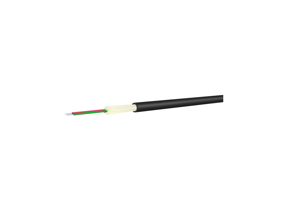 H+S Riser Cable Dca 2x50/125 OM3 BK, 4.8mm