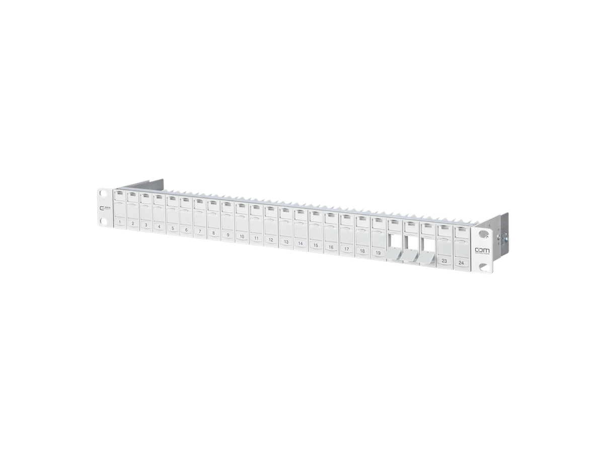 Copper-T Patchpanel 1HE 24x RJ45 STP leer GY, ALU