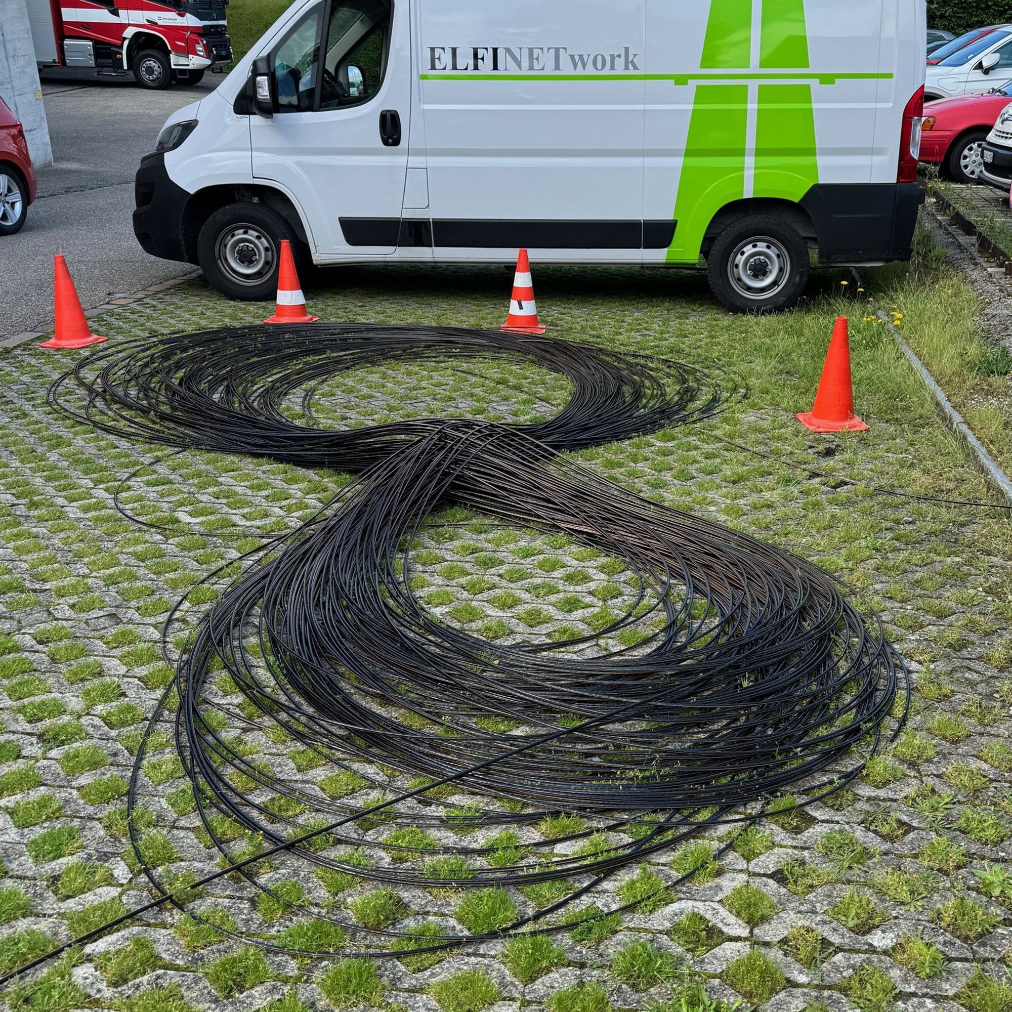 Kabel zwischenlagern beim Einblasen