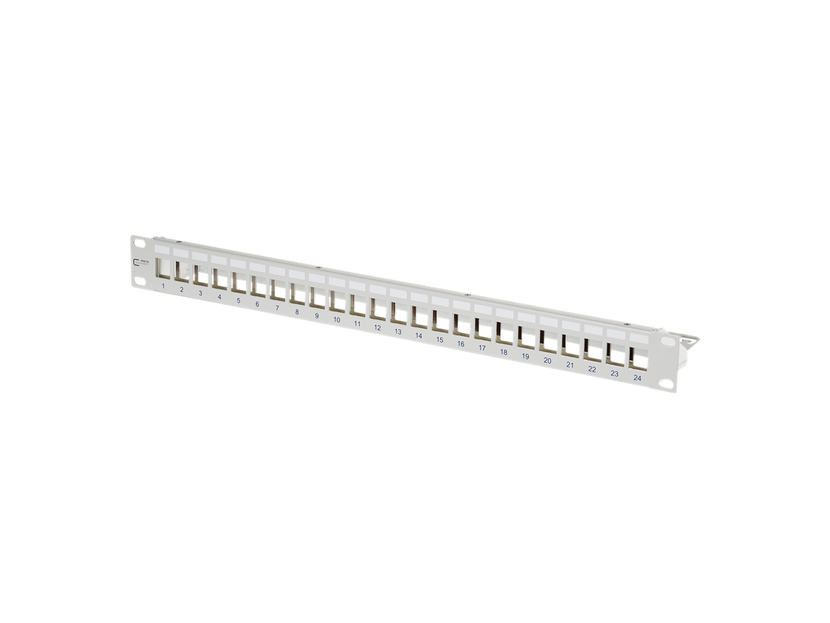 Copper-T Patchpanel 1HE 24x RJ45 STP leer GY Stahl