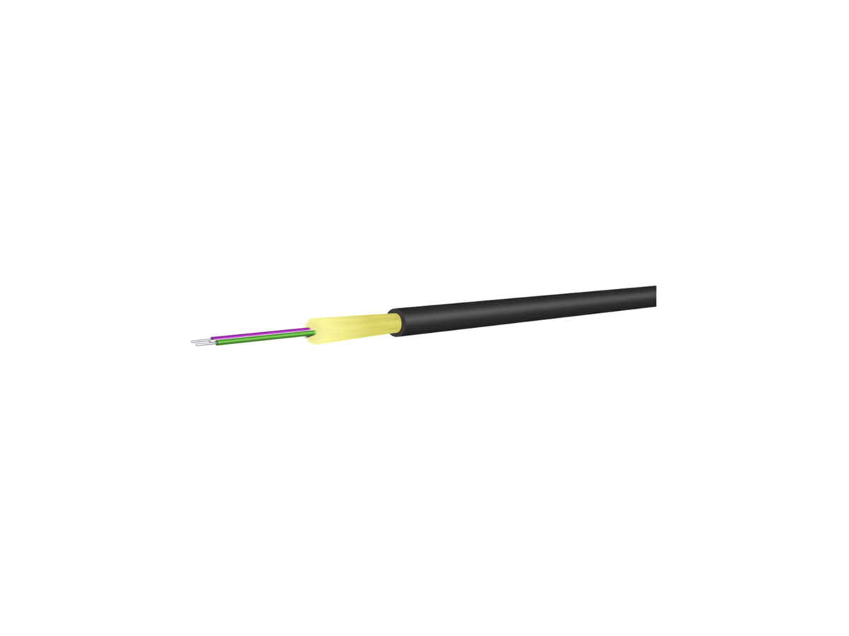 H+S Mobile Feldkabel PUR 2x50/125 OM3 BK, 5.6mm