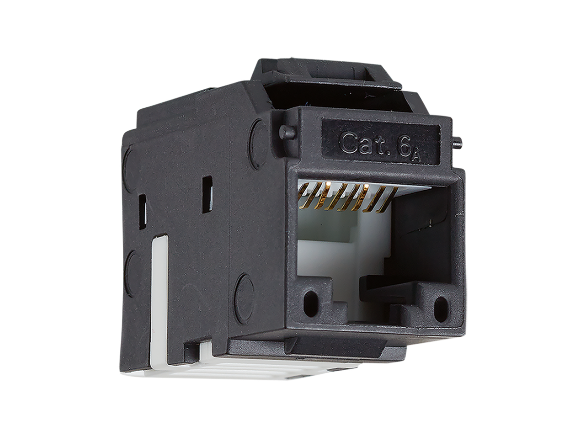 Copper-T Jack RJ45 Cat.6A UTP Keystone 180° BK