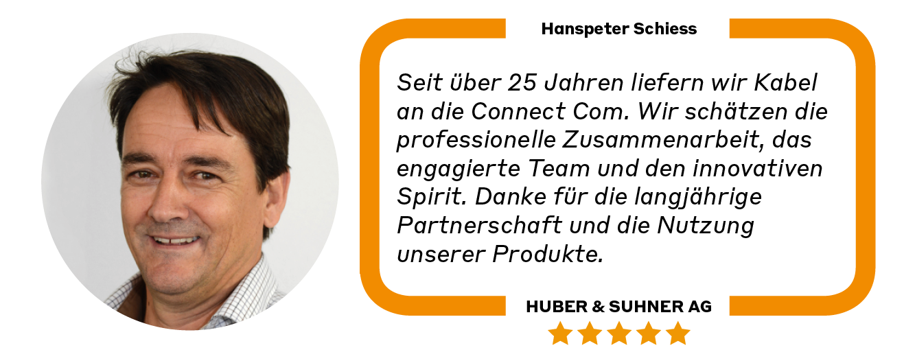 Testimonial von Hanspeter Schiess von Huber & Suhner AG